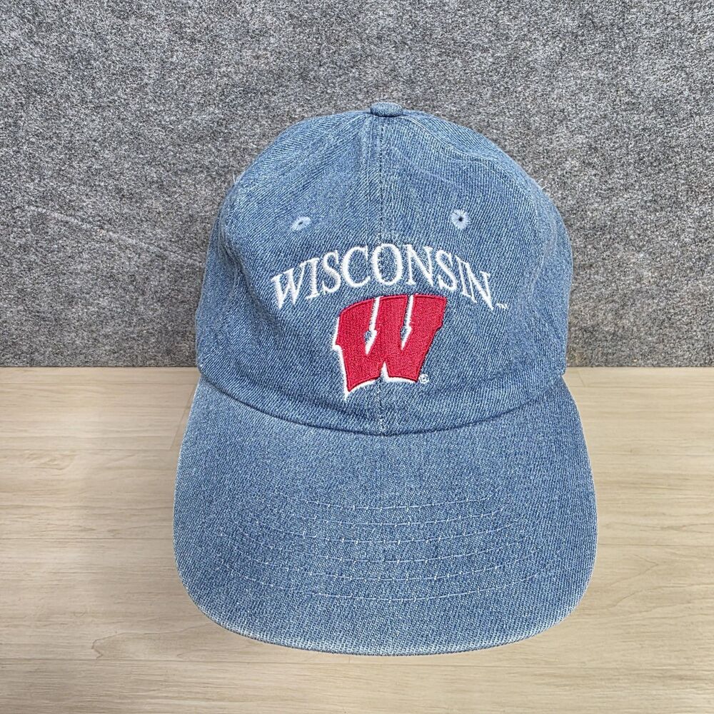 Champion Wisconsin Badgers Denim Dad‎ Hat Spellout Logo